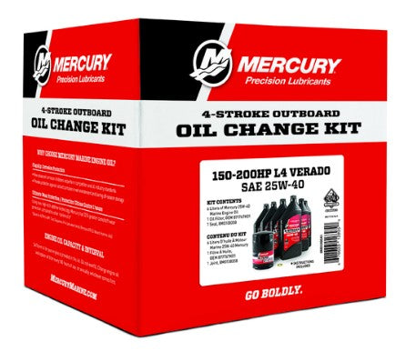 Mercury 8M0188358 150-200HP L4 Verado Oil Change Kit