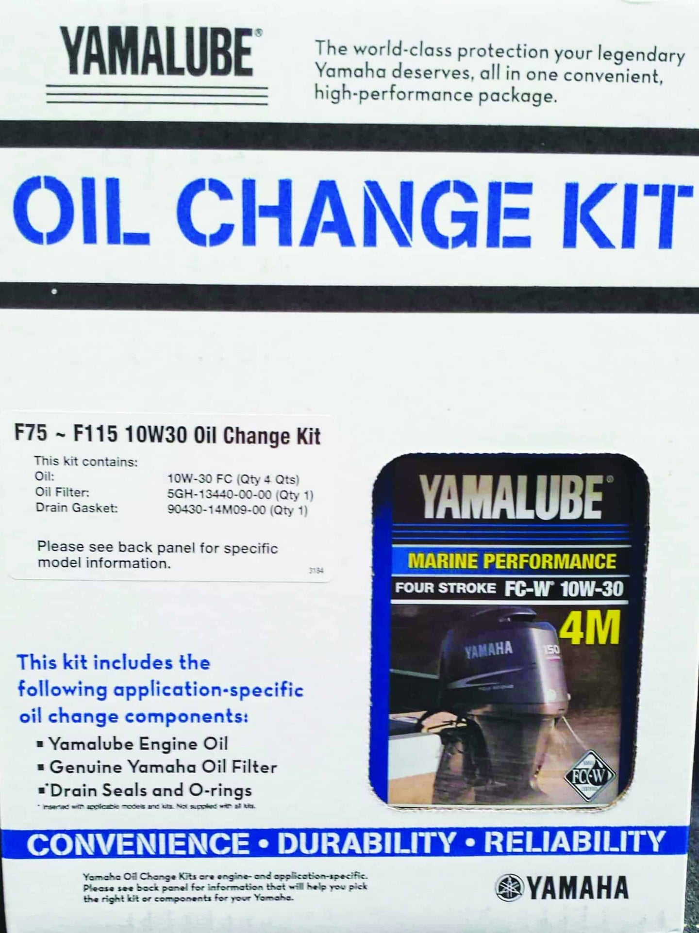 Yamalube Outboard Oil Change Kit F75-F115 4-Stroke 10W30